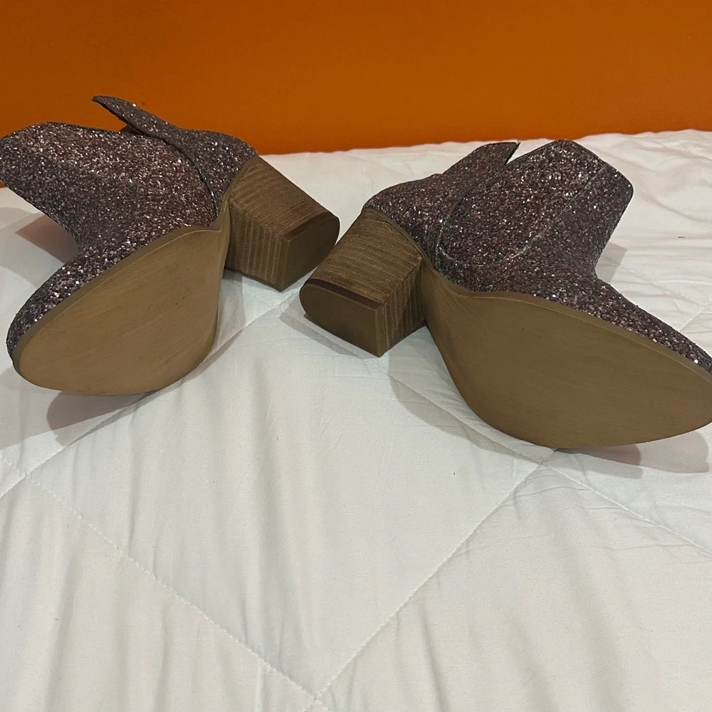 NEW Not Rated Glitter Ankle Boots - Pink size 8.5 - Picture 3 of 8